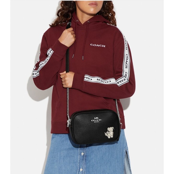 COACH JAMIE Camera Bag w Happy Dog Black Pebbled Leather CC791 NWT $398 - Picture 12 of 12